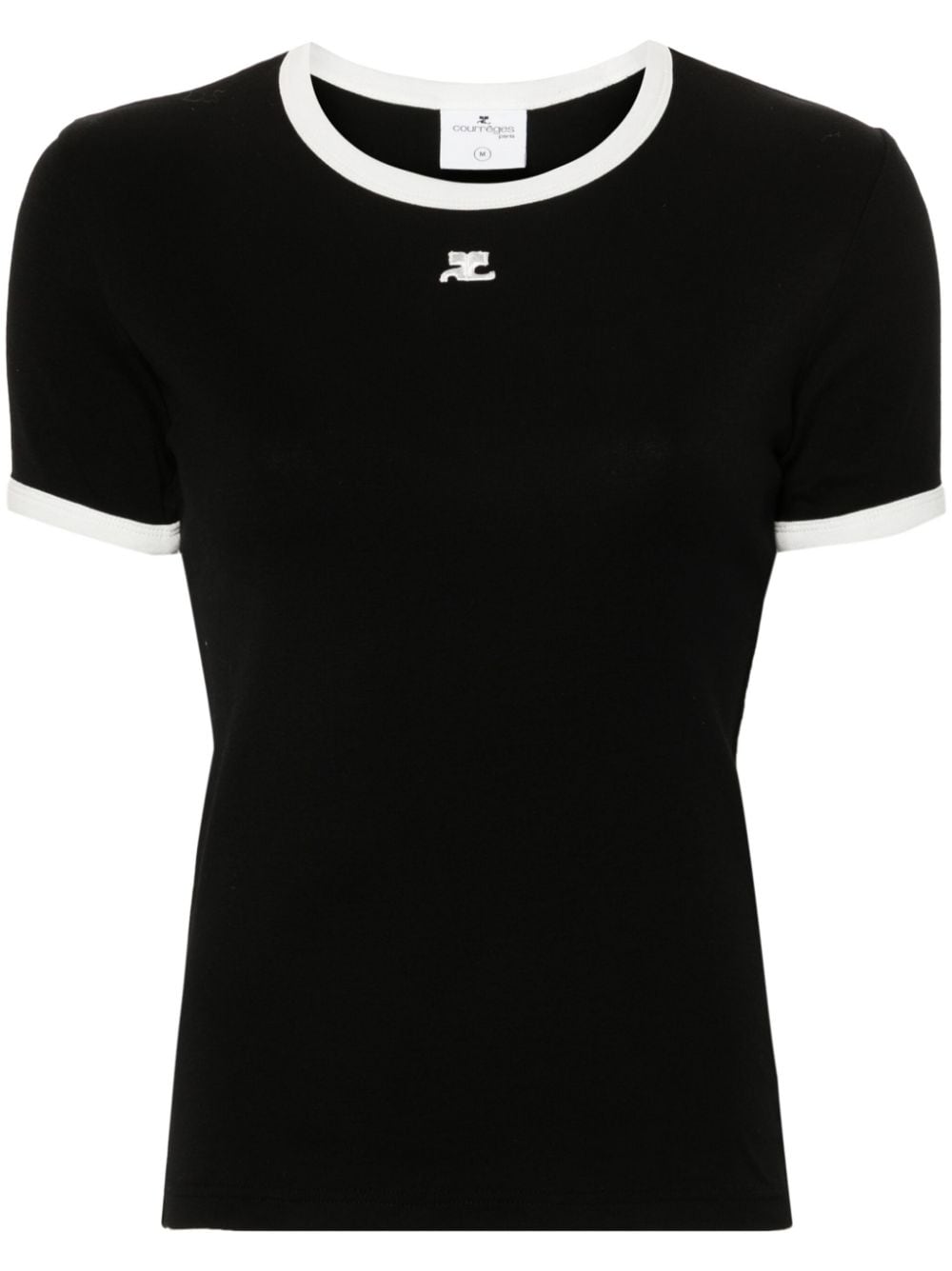 COURREGES PRE Contrast Trim T-Shirt Black