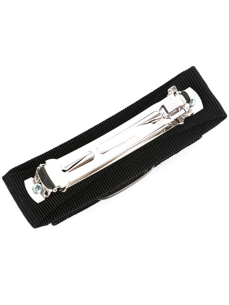Ferragamo Crystal Embellished Hair Clip In Black