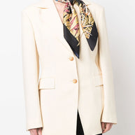 Ferragamo Silk Graphic Print Scarf In Black