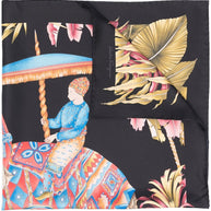 Ferragamo Silk Graphic Print Scarf In Black
