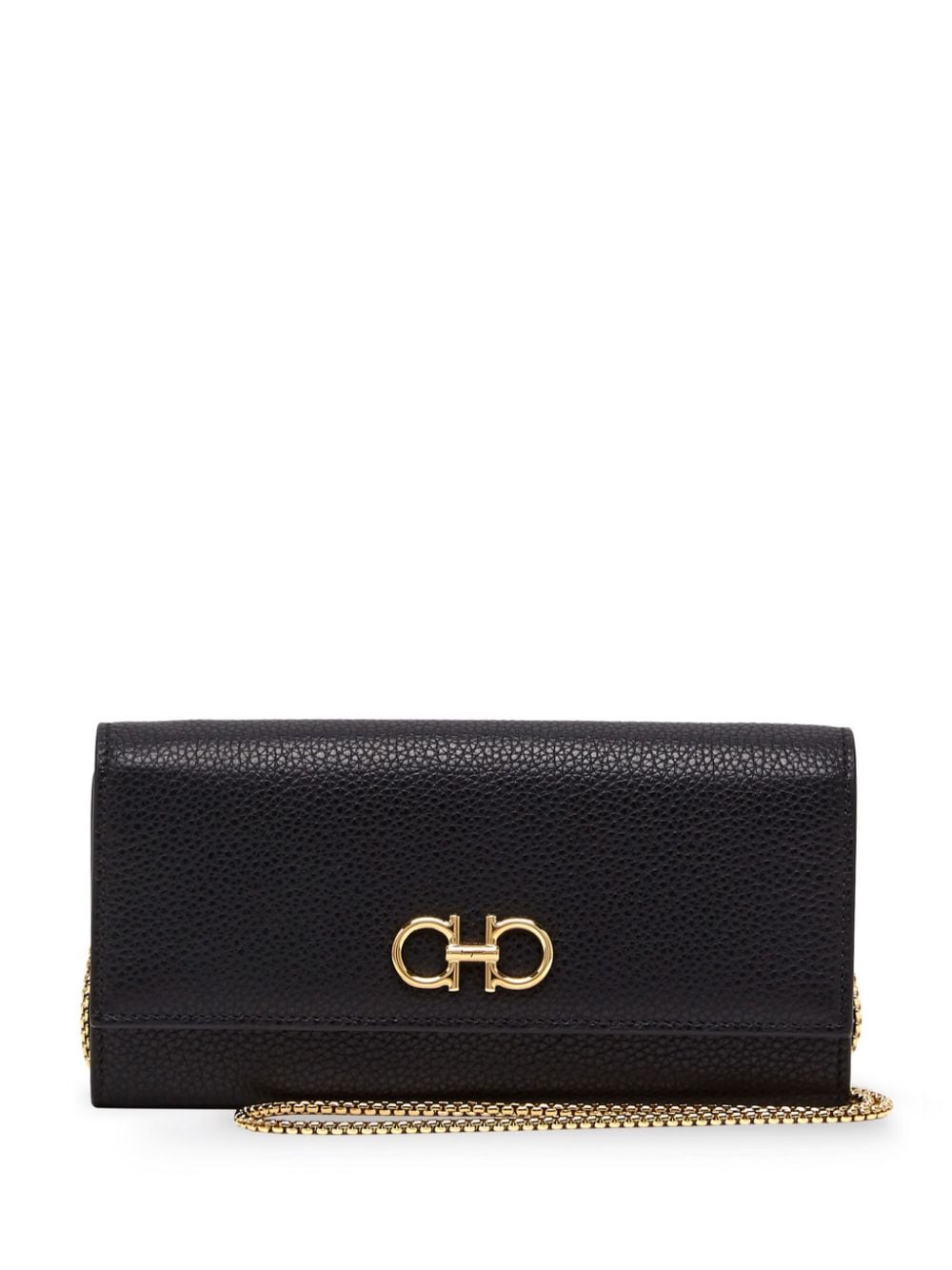 Ferragamo Clutch With Chain Strap In Black