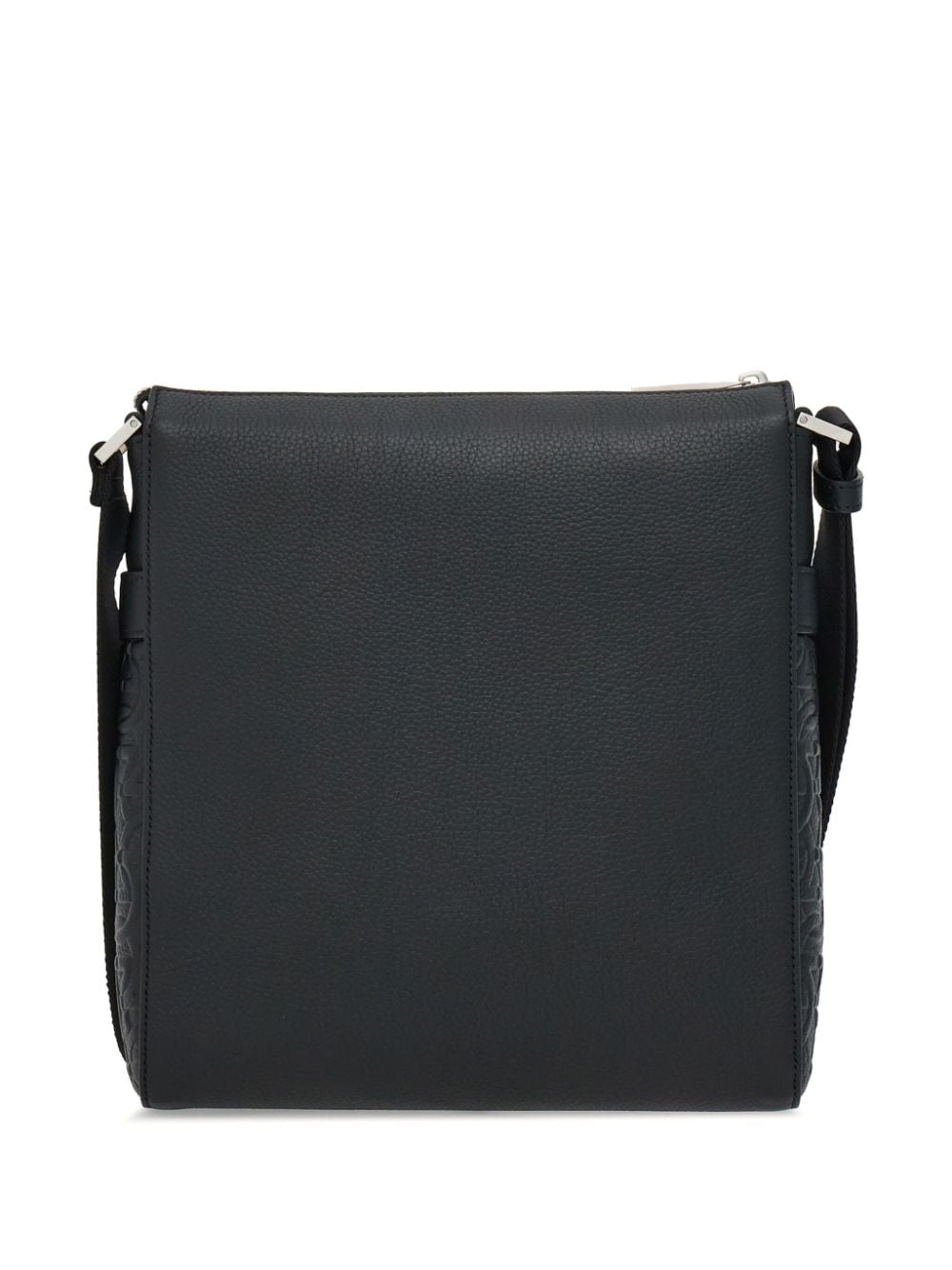 Ferragamo Embossed Gancini Shoulder Bag In Black