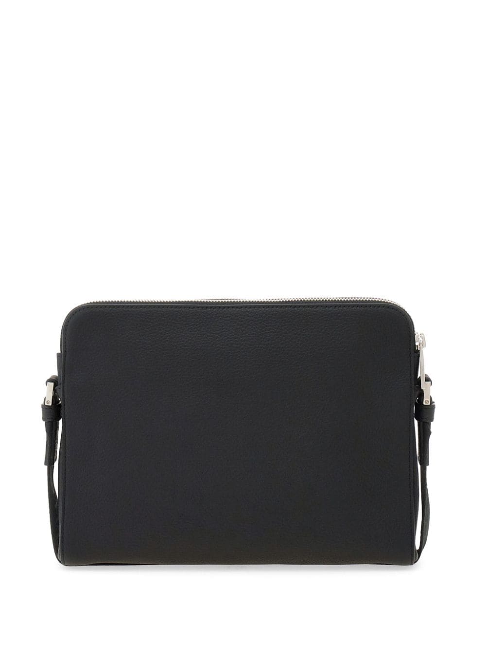 Ferragamo Embossed Gancini Shoulder Bag In Black