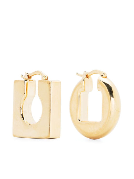 JACQUEMUS Les Boucles Rond Carre earrings in Golden