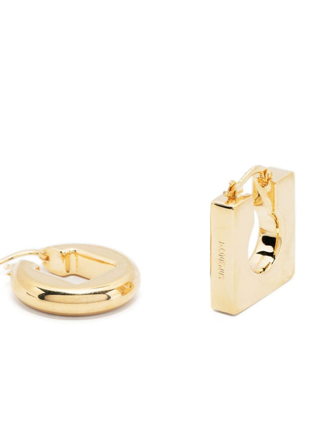 JACQUEMUS Les Boucles Rond Carre earrings in Golden