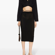 JACQUEMUS La Jupe Pralu Midi Skirt In Black