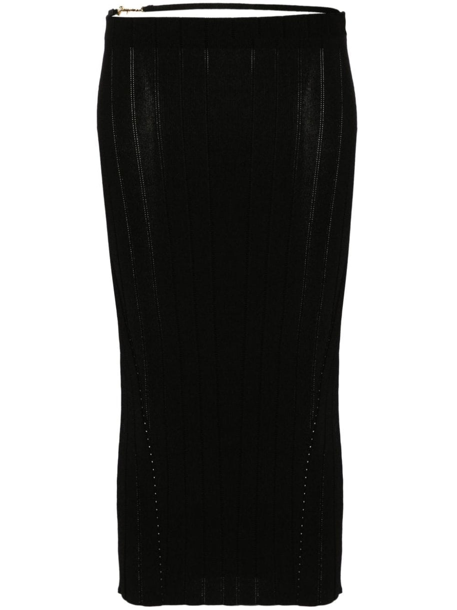 JACQUEMUS La Jupe Pralu Midi Skirt In Black