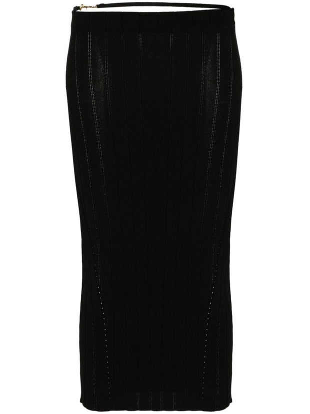 JACQUEMUS La Jupe Pralu Midi Skirt In Black