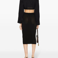 JACQUEMUS La Jupe Pralu Midi Skirt In Black