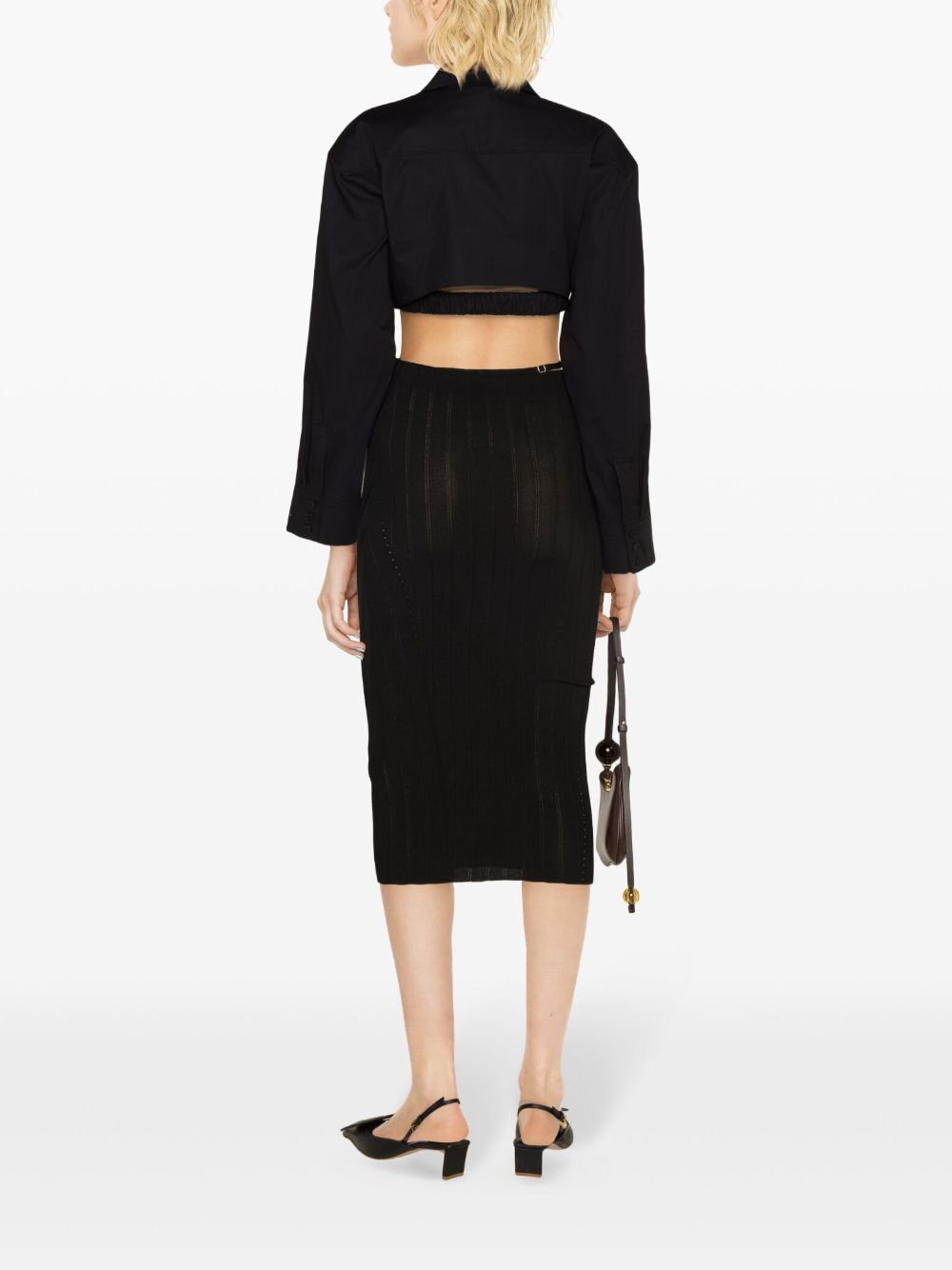 JACQUEMUS La Jupe Pralu Midi Skirt In Black