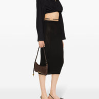 JACQUEMUS La Jupe Pralu Midi Skirt In Black