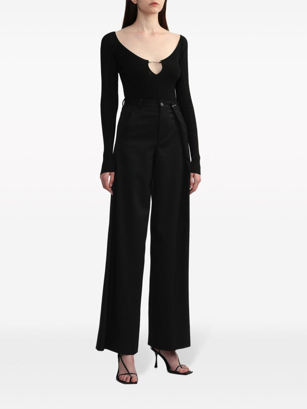JACQUEMUS Le Haut Pralu Ribbed Sweater In Black