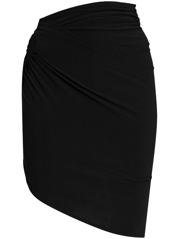 JACQUEMUS Asymmetric Draped Skirt In Black