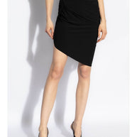 JACQUEMUS Asymmetric Draped Skirt In Black