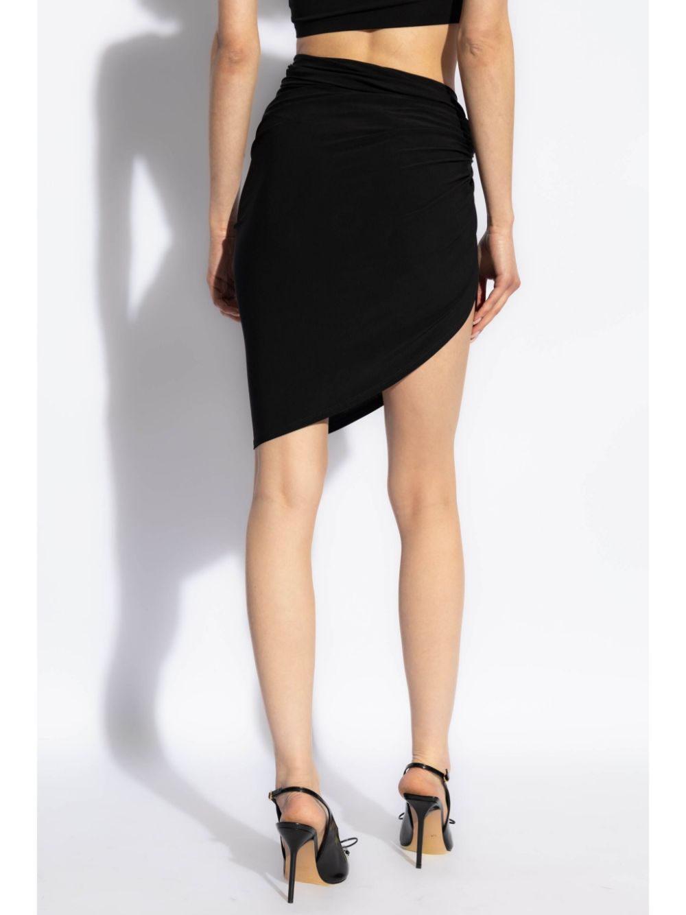 JACQUEMUS Asymmetric Draped Skirt In Black