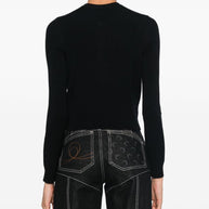 MARINE SERRE Moon Embroidered Cardigan In Black