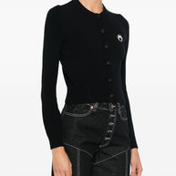 MARINE SERRE Moon Embroidered Cardigan In Black