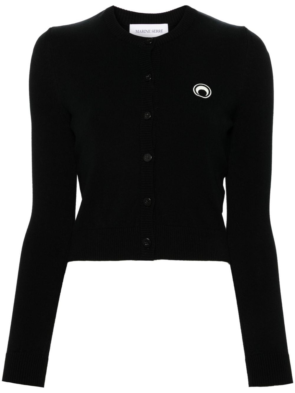 MARINE SERRE Moon Embroidered Cardigan In Black