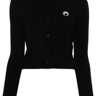 MARINE SERRE Moon Embroidered Cardigan In Black