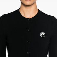 MARINE SERRE Moon Embroidered Cardigan In Black