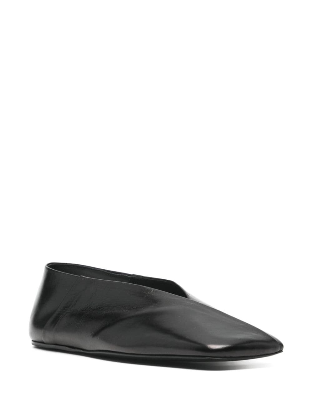 Jil Sander Black Leather Ballet Flats