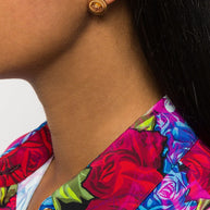 Versace Medusa Earrings In Gold