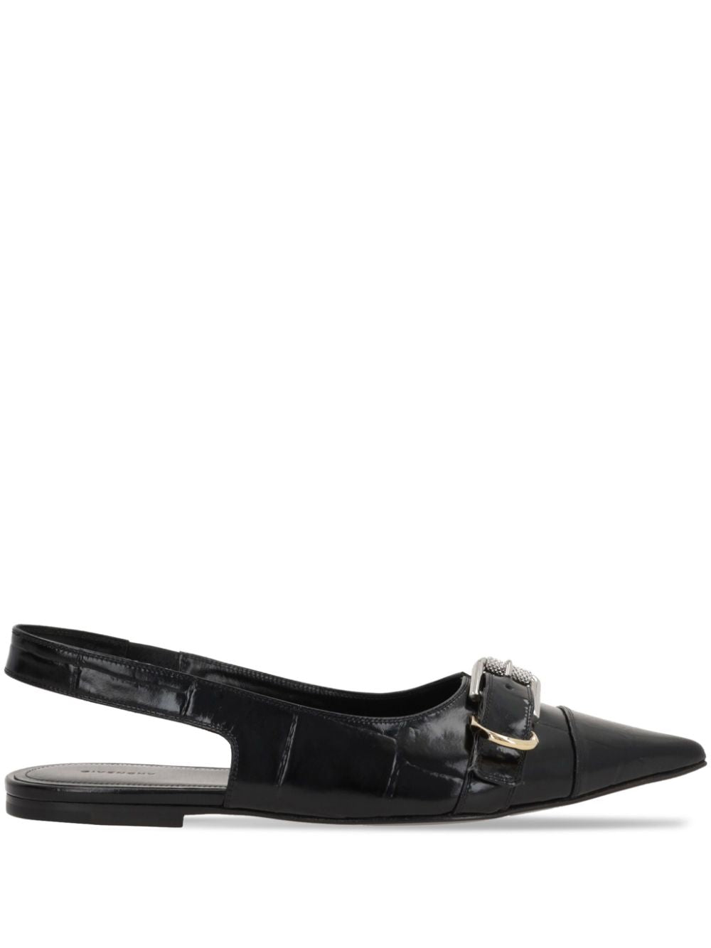 Givenchy Voyou Croc Print Leather Slingback Flats