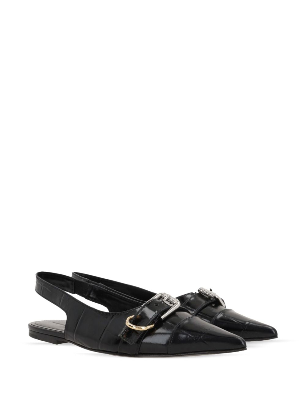 Givenchy Voyou Croc Print Leather Slingback Flats