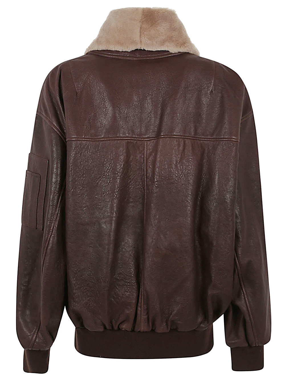 ENES Vivienne Leather Jacket In Brown