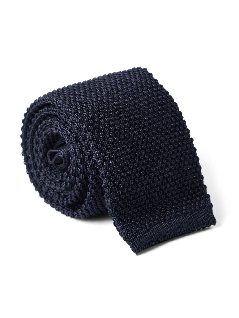 Brunello Cucinelli Fine Knit Silk Tie Blue