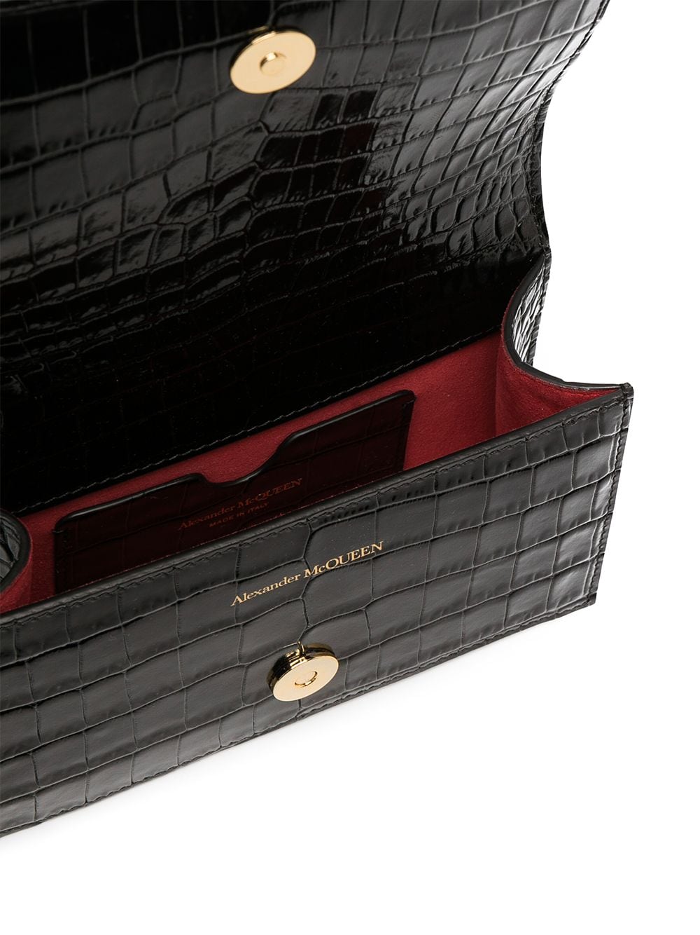 Alexander McQueen Mini Jewelled Crossbody Bag In Black