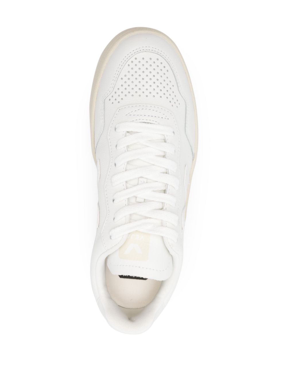 Veja V-90 Leather Low-Top Sneakers White