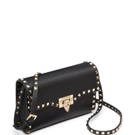 Valentino Garavani  Rockstud Small Leather Shoulder Bag - Black