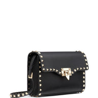 Valentino Garavani  Rockstud Small Leather Shoulder Bag - Black