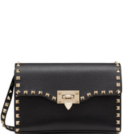 Valentino Garavani  Rockstud Small Leather Shoulder Bag - Black