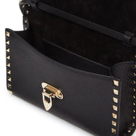 Valentino Garavani  Rockstud Small Leather Shoulder Bag - Black