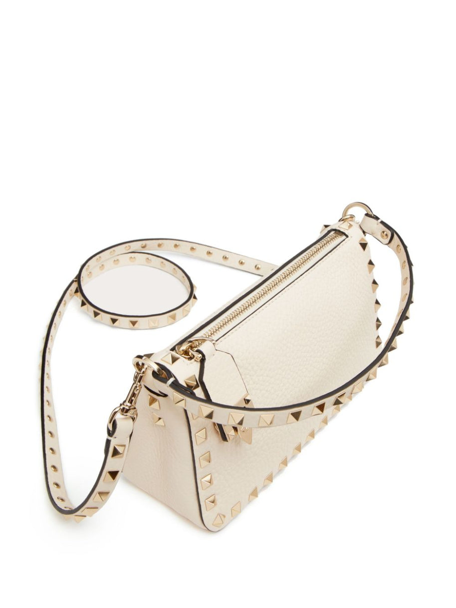 Valentino Garavani Rockstud Small Leather Shoulder Bag - Ivory