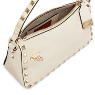 Valentino Garavani Rockstud Small Leather Shoulder Bag - Ivory