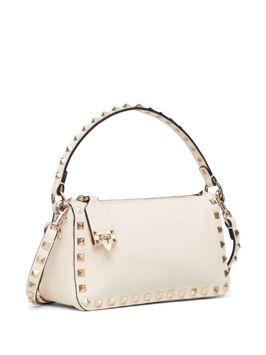Valentino Garavani Rockstud Small Leather Shoulder Bag - Ivory