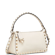 Valentino Garavani Rockstud Small Leather Shoulder Bag - Ivory