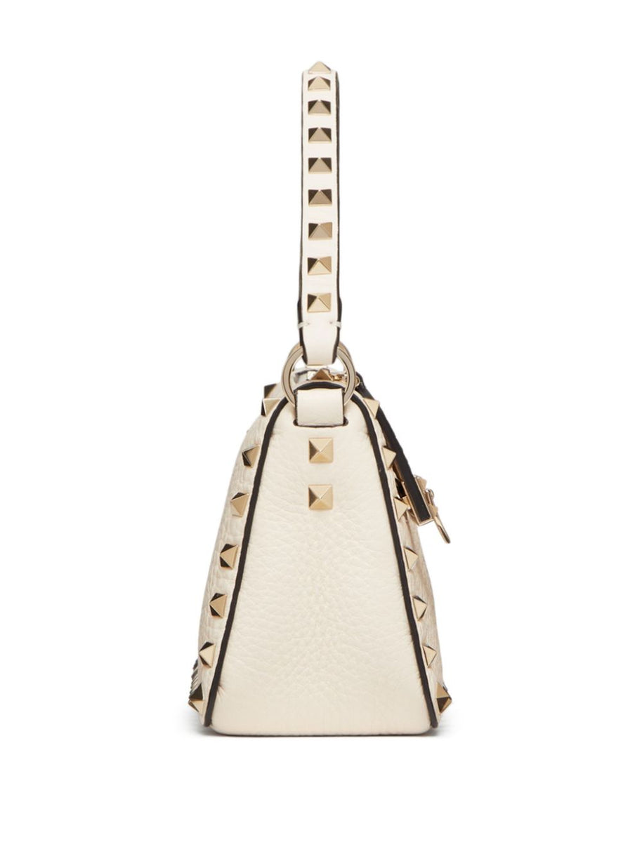 Valentino Garavani Rockstud Small Leather Shoulder Bag - Ivory