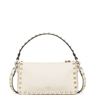 Valentino Garavani Rockstud Small Leather Shoulder Bag - Ivory