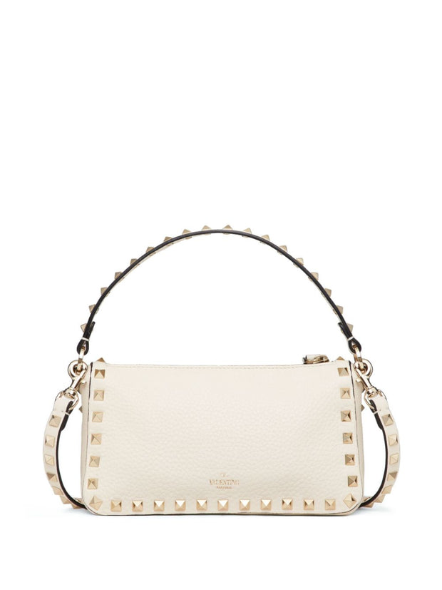 Valentino Garavani Rockstud Small Leather Shoulder Bag - Ivory