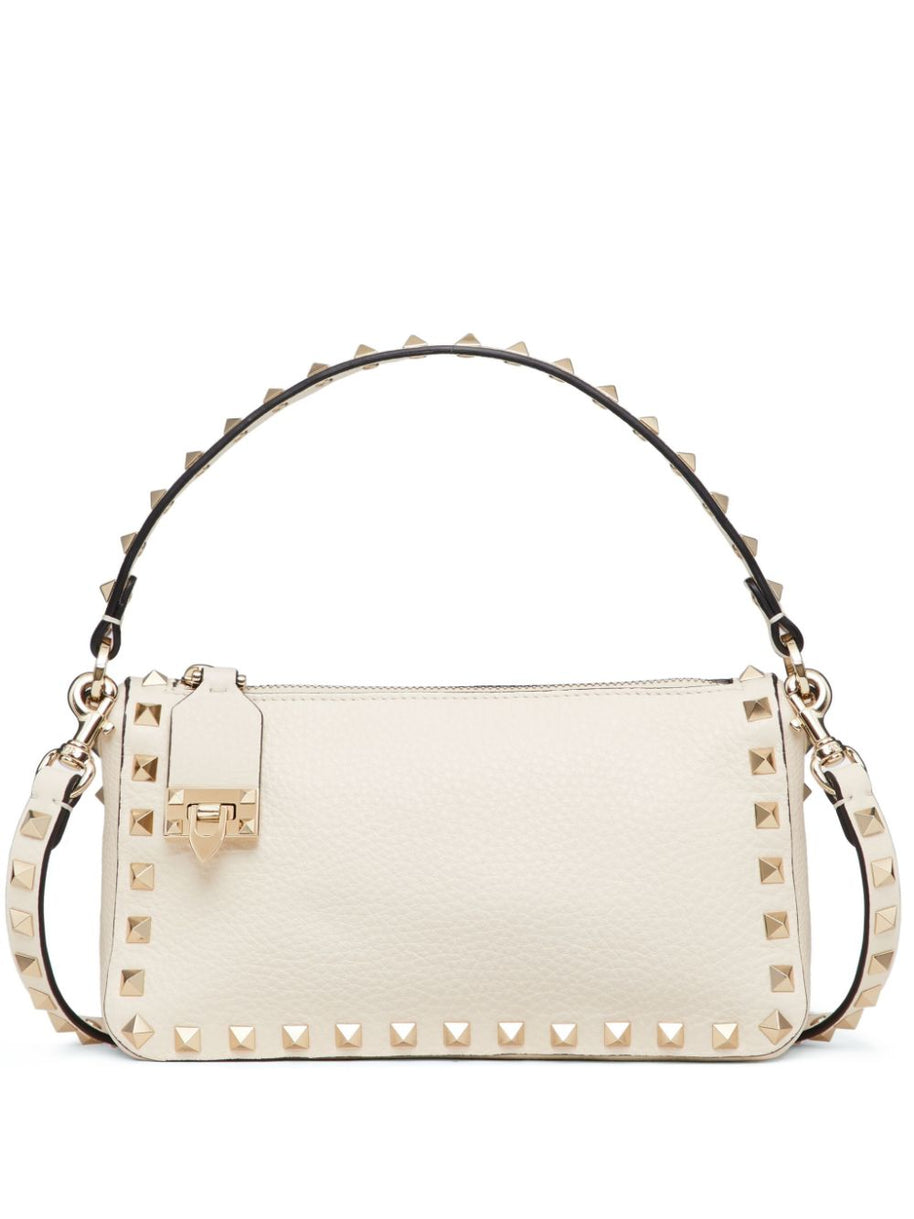Valentino Garavani Rockstud Small Leather Shoulder Bag - Ivory