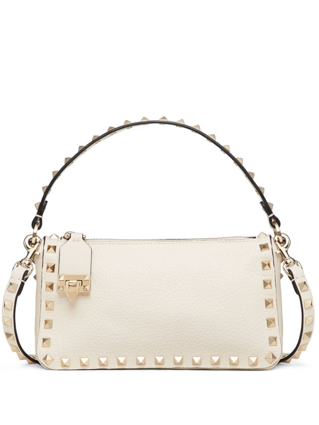 Valentino Garavani Rockstud Small Leather Shoulder Bag - Ivory