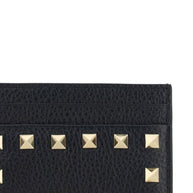 Valentino Garavani Rockstud Leather Card Case - Black
