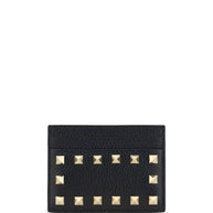 Valentino Garavani Rockstud Leather Card Case - Black