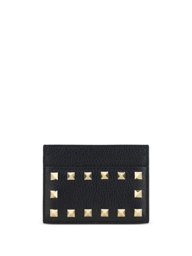 Valentino Garavani Rockstud Leather Card Case - Black