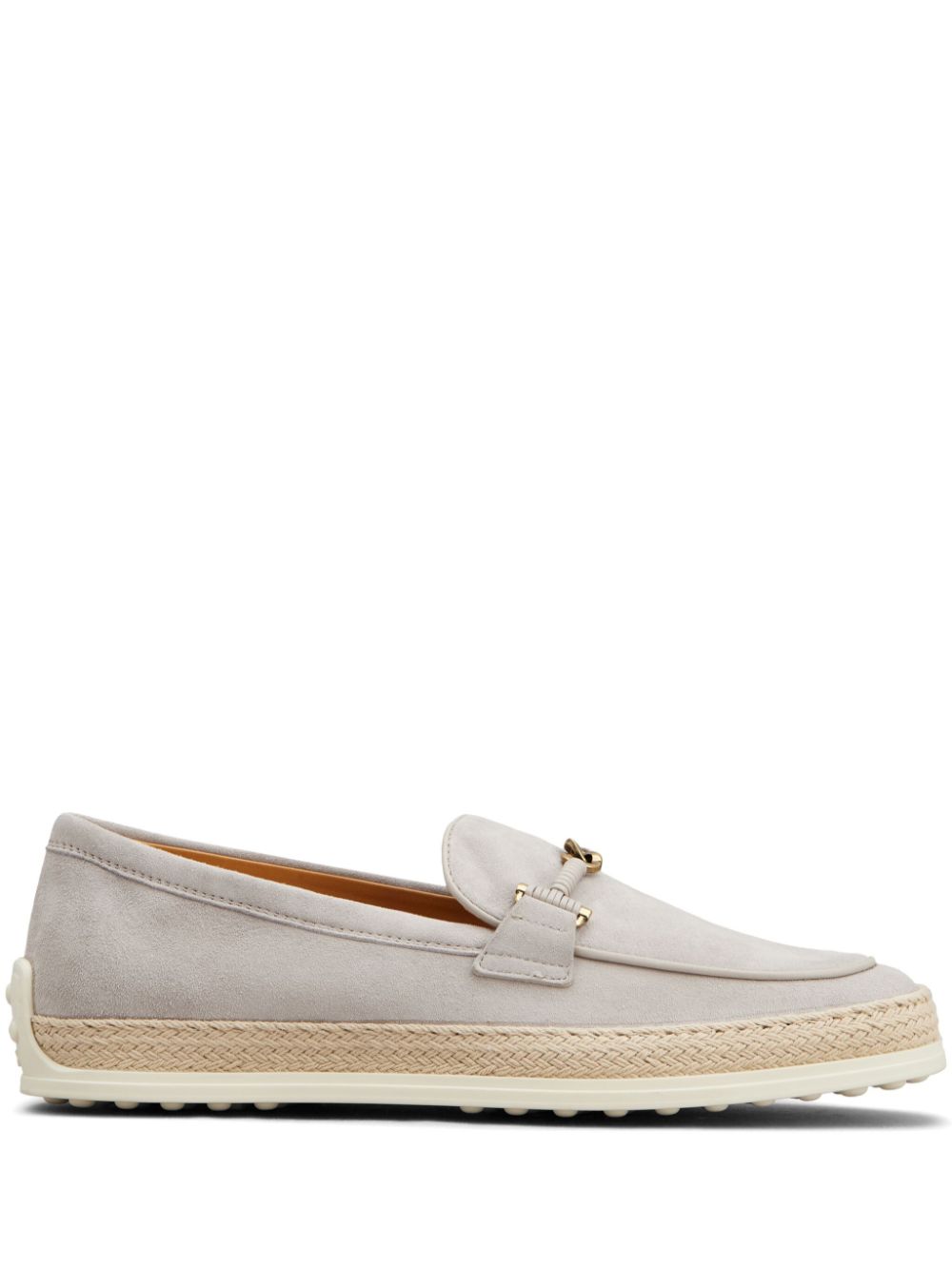 Tod's Light Grey Suede Loafers