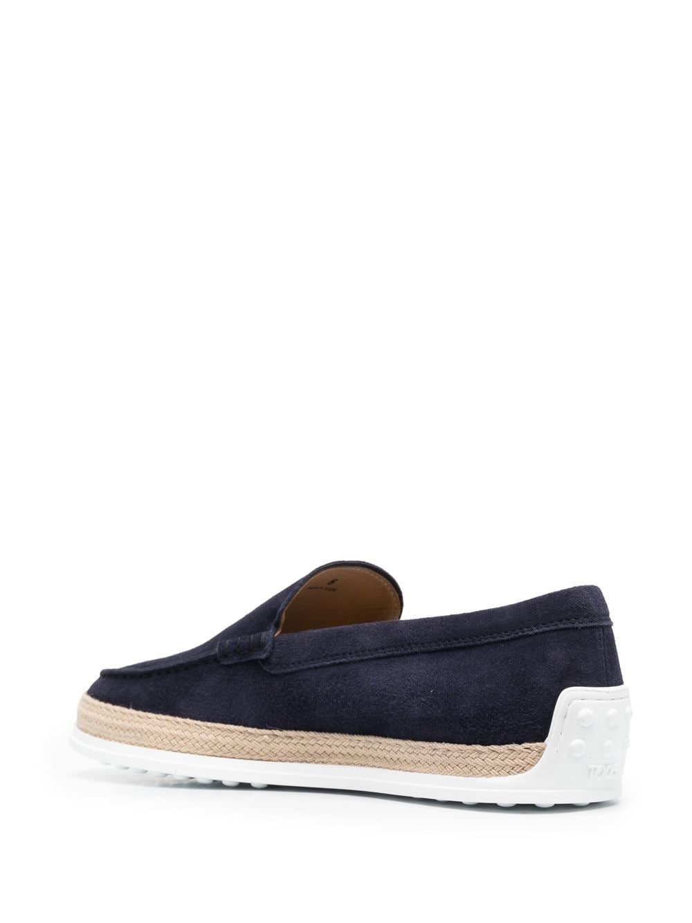 Tod's Blue Suede And Jute Loafers